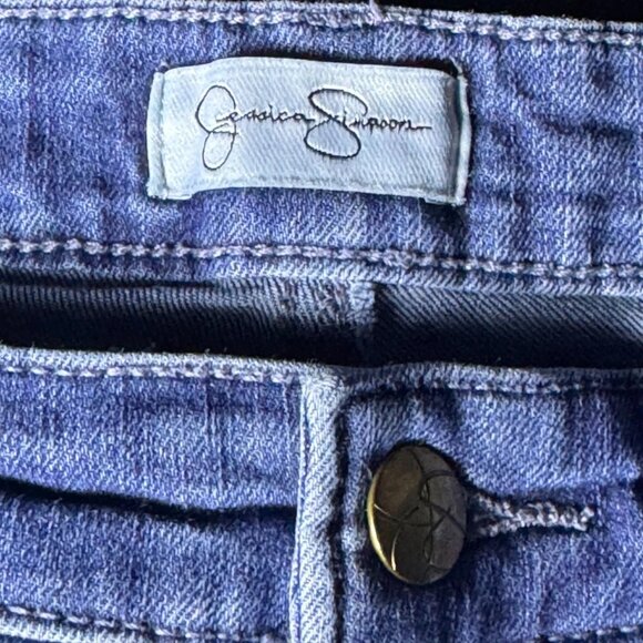 Jessica Simpson Kiss Me Super Skinny Jeans Raw Hem Distressed Women’s 14/32 - Picture 12 of 15